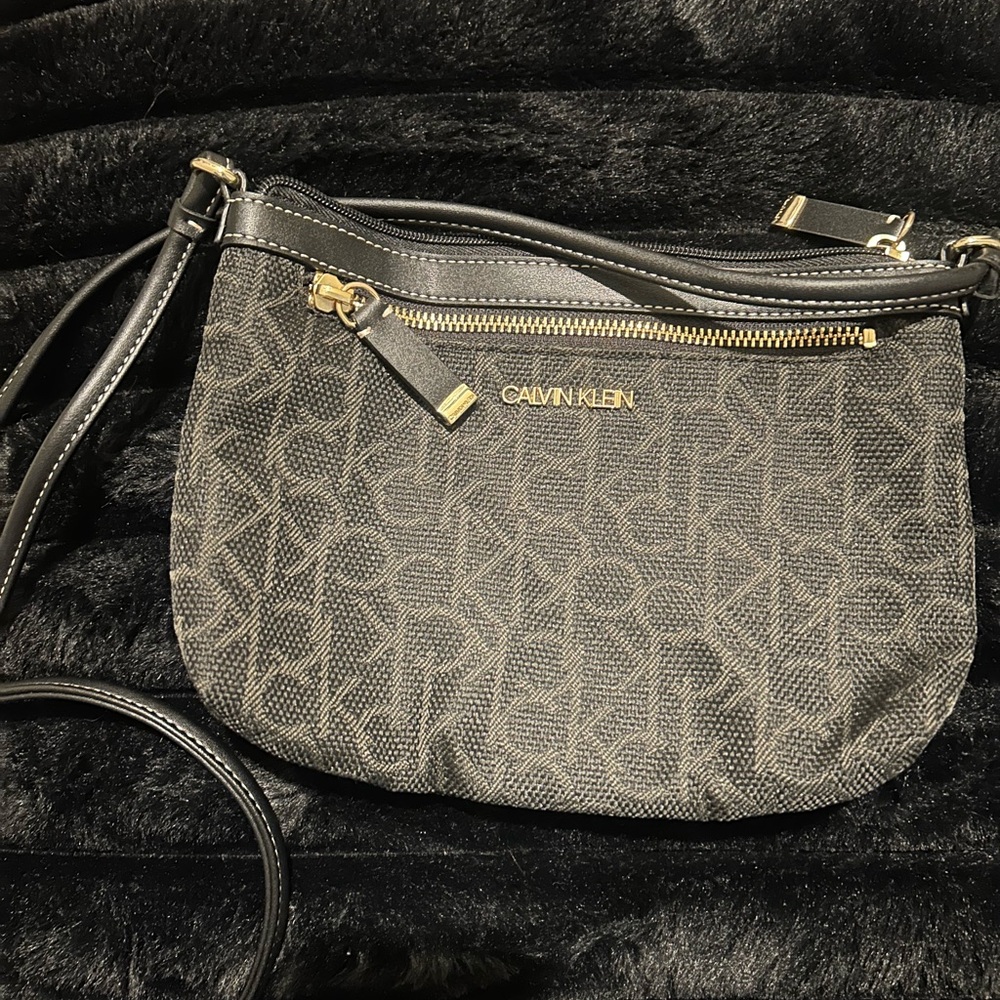 Calvin Klein Black and Gold Crossbody Bag